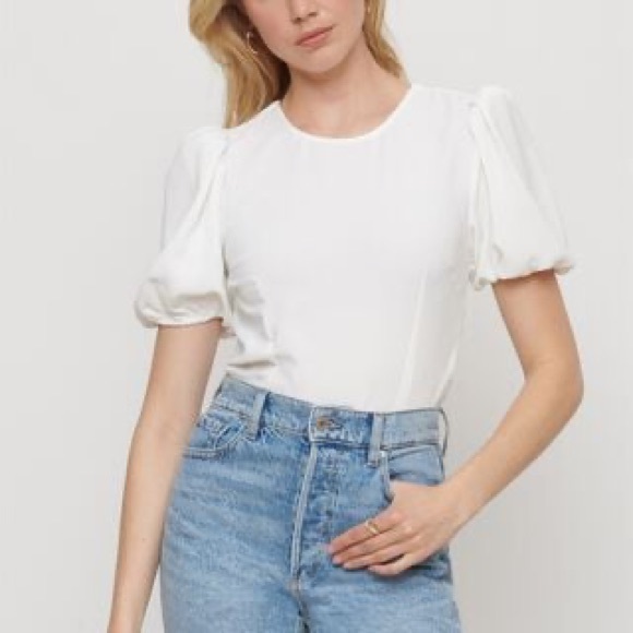 Open Back Puff Short Sleeve Top - Picture 4 of 4